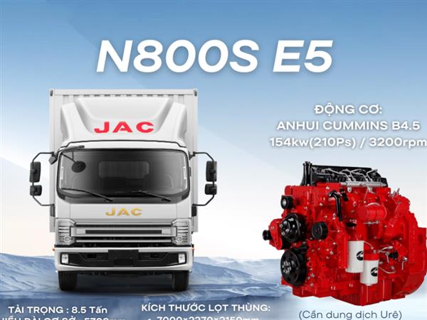 Xe tải JAC N800S Euro5 Động cơ CUMMINS 8 Tấn