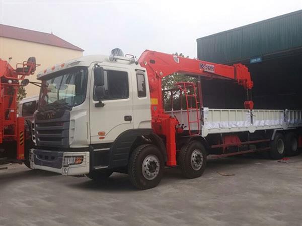 Xe Tải JAC 4 Chân Gắn Cẩu Kanglim 10 Tấn